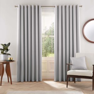 Helena Springfield Eden Lined Curtains 90 x 90 Silver | Bed Sava