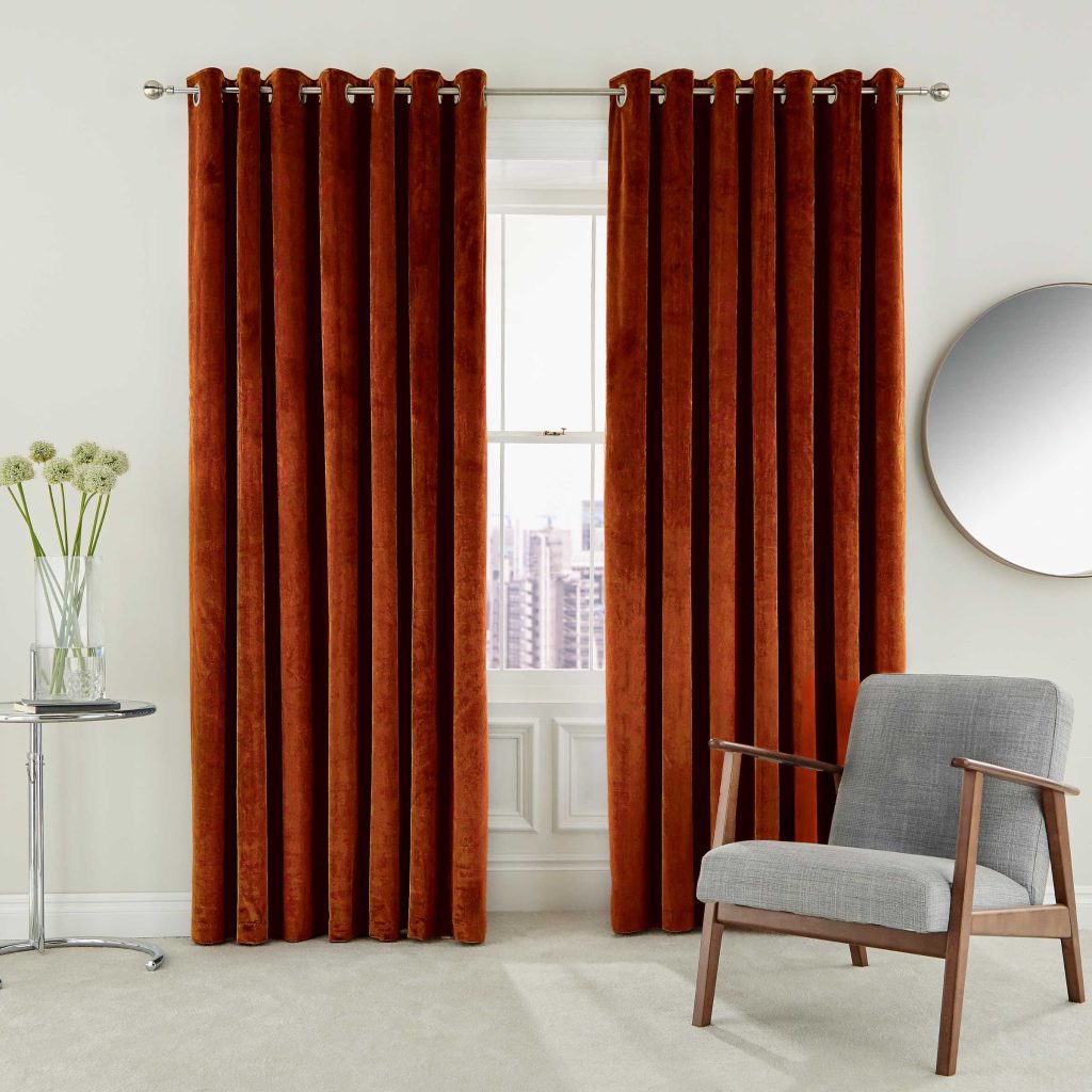 Helena Springfield Escala Lined Curtains 66" x 90", Copper