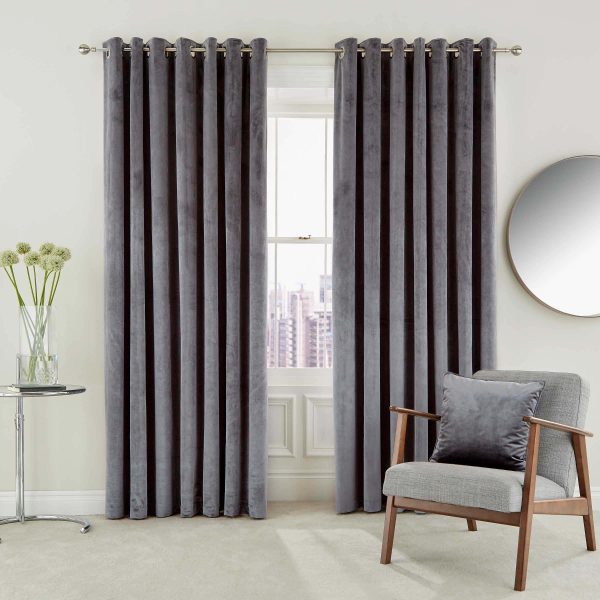 Helena Springfield Escala Lined Curtains 90 x 72 Damson | Bed Sava