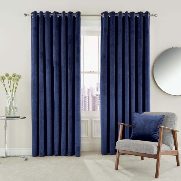 Helena Springfield Escala Lined Curtains 66 x 90 Electric Blue | Bed Sava