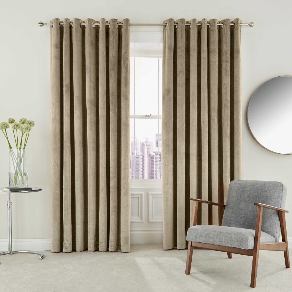 Helena Springfield Escala Lined Curtains 66" x 72", Sand