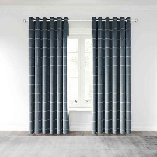 Helena Springfield Harper Lined Curtains 66 x 90 Navy | Bed Sava