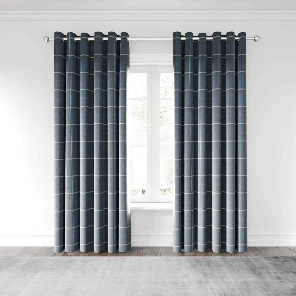 Helena Springfield Harper Lined Curtains 90" x 72", Navy