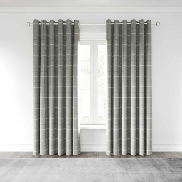 Helena Springfield Harper Lined Curtains 66 x 72 Silver | Bed Sava