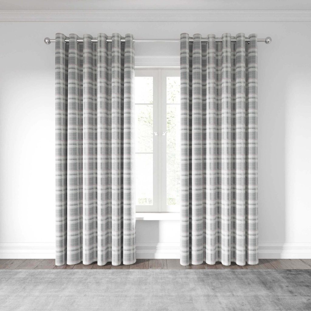 Helena Springfield Harriet Lined Curtains 90" x 72", Blush/Grey