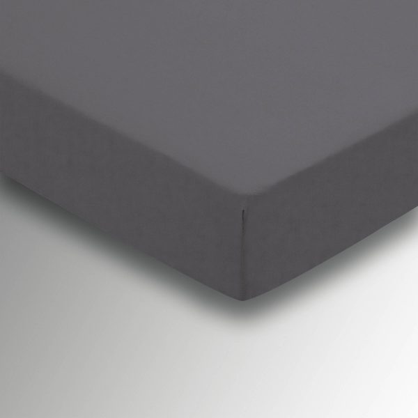 5050 Plain Dye Percale Single Fitted Sheet Charcoal | Bed Sava