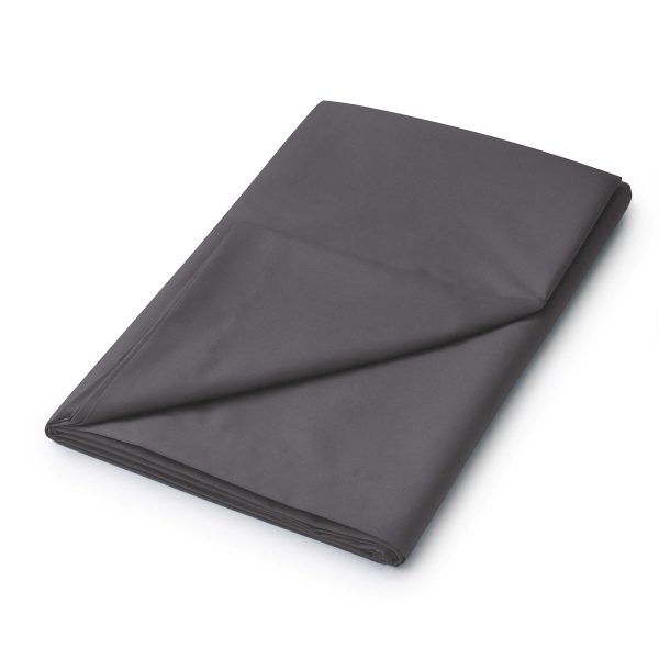 5050 Plain Dye Percale Single Flat Sheet Charcoal | Bed Sava