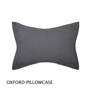 Helena Springfield Percale Oxford Pillowcase Charcoal | Bed Sava