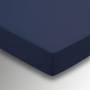 Helena Springfield Plain Dye 5050 Percale Single Fitted Sheet Navy | Bed Sava