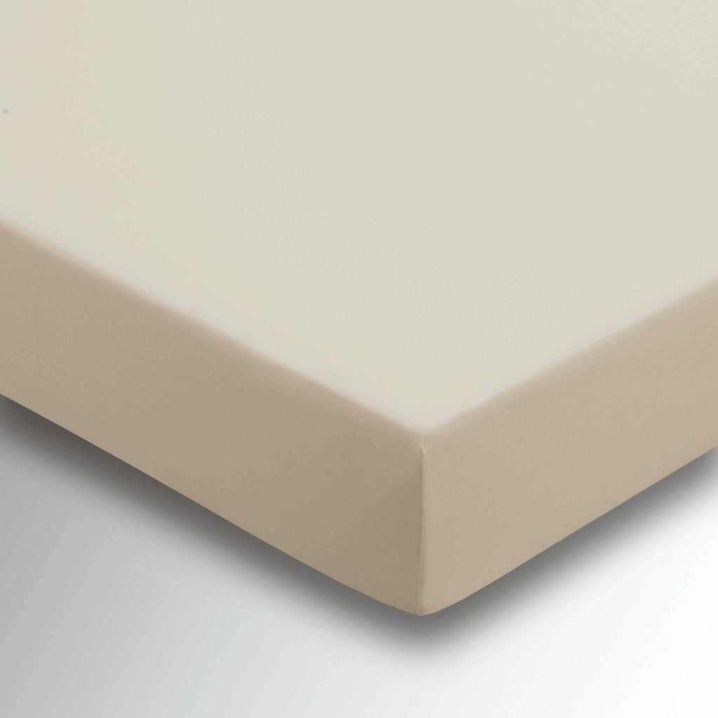 Helena Springfield Percale Small Double Fitted Sheet, Stone