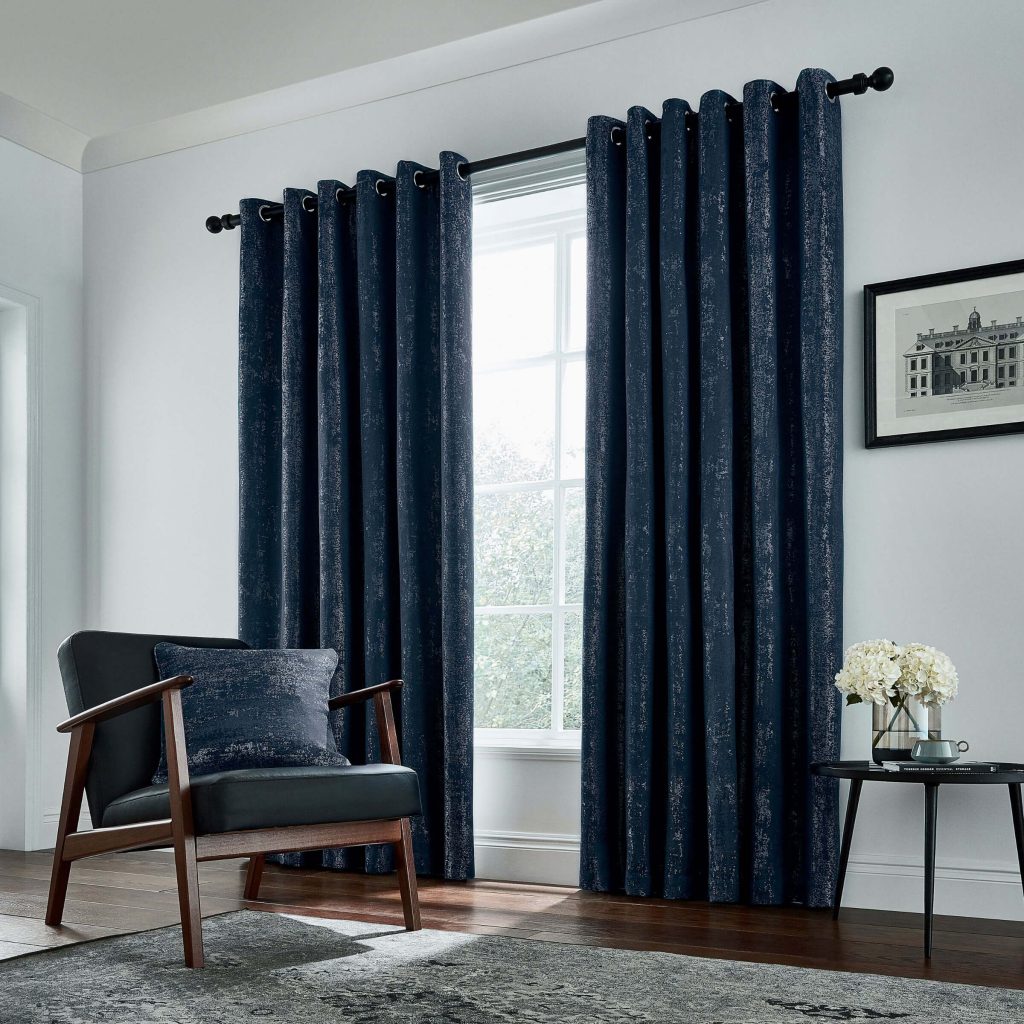 Helena Springfield Roma Lined Curtains 66" x 72", Navy