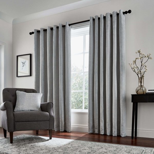 Helena Springfield Roma Lined Curtains 90 x 90 Silver | Bed Sava