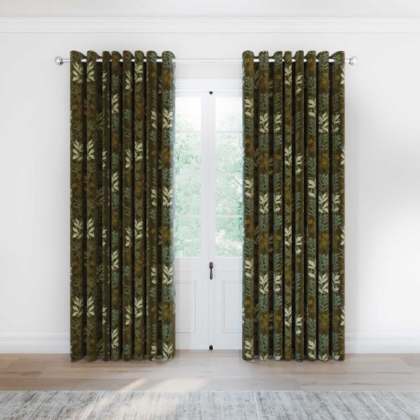 Helena Springfield Simply Scandi Frey Lined Curtains 90 x 90 Green | Bed Sava