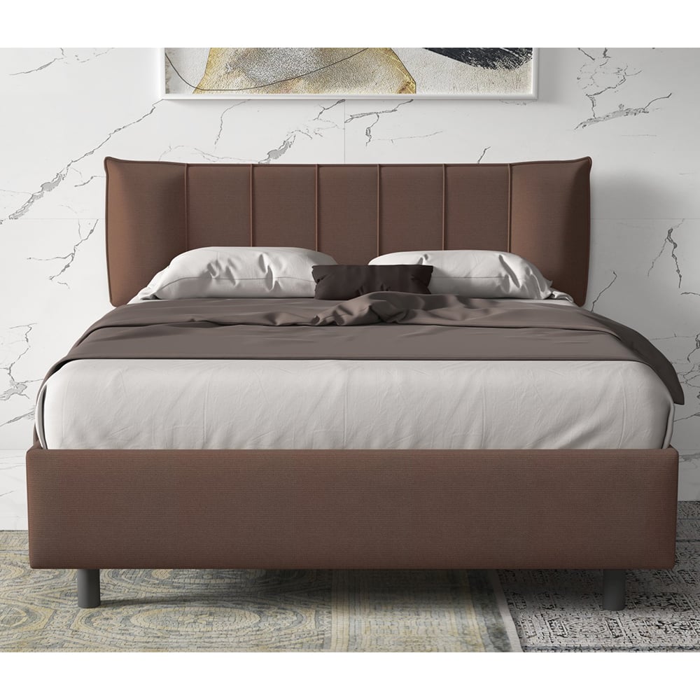 Hugo Fabric King Size Bed In Brown