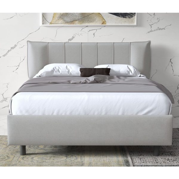 Hugo Fabric King Size Bed In Ice | Bed Sava