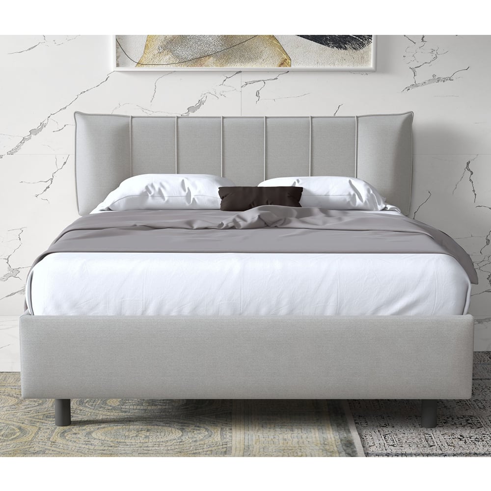 Hugo Fabric King Size Bed In Ice