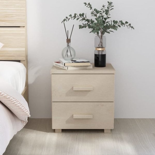 Hull Wooden Bedside Cabinet With 2 Drawers In Brown | Bed Sava