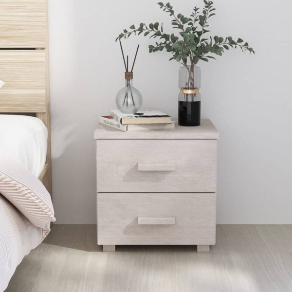Hull Wooden Bedside Cabinet With 2 Drawers In White | Bed Sava