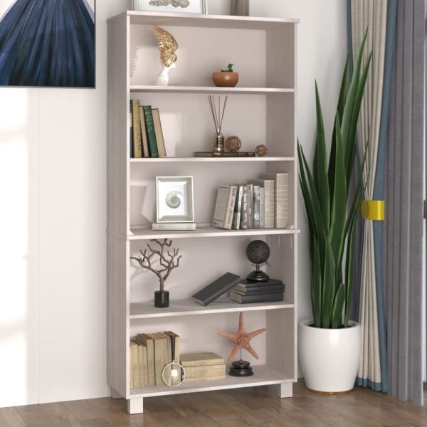 Hull Wooden Bookcase With 5 Shelves In White | Bed Sava