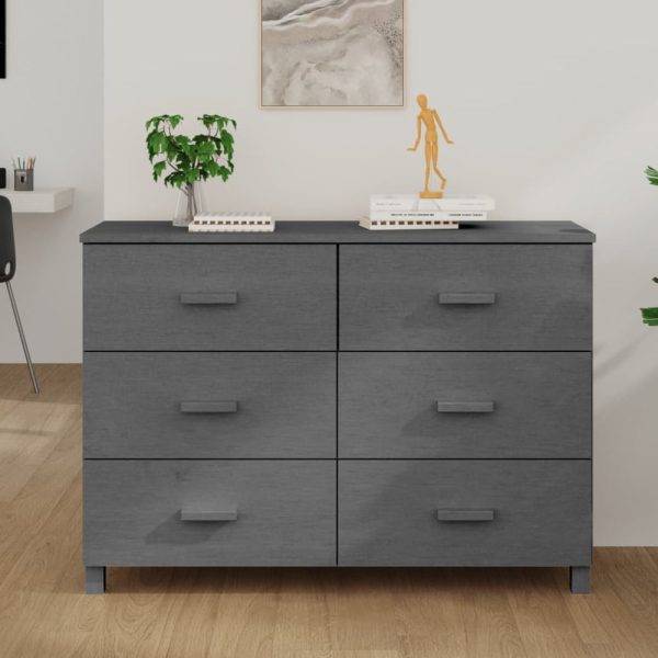 Hull Wooden Chest Of 6 Drawers In Dark Grey | Bed Sava