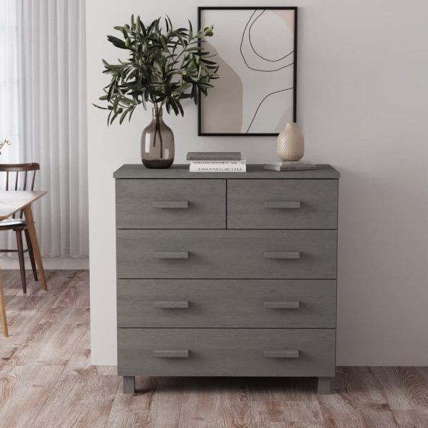 Hull Wooden Chest Of 5 Drawers In Light Grey | Bed Sava