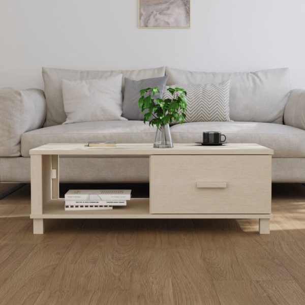 Hull Wooden Coffee Table With 1 Drawer In Brown | Bed Sava