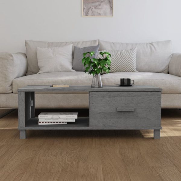 Hull Wooden Coffee Table With 1 Drawer In Dark Grey | Bed Sava