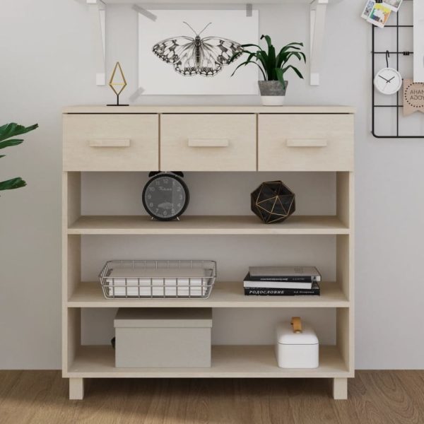 Hull Wooden Console Table With 3 Drawer In Brown | Bed Sava