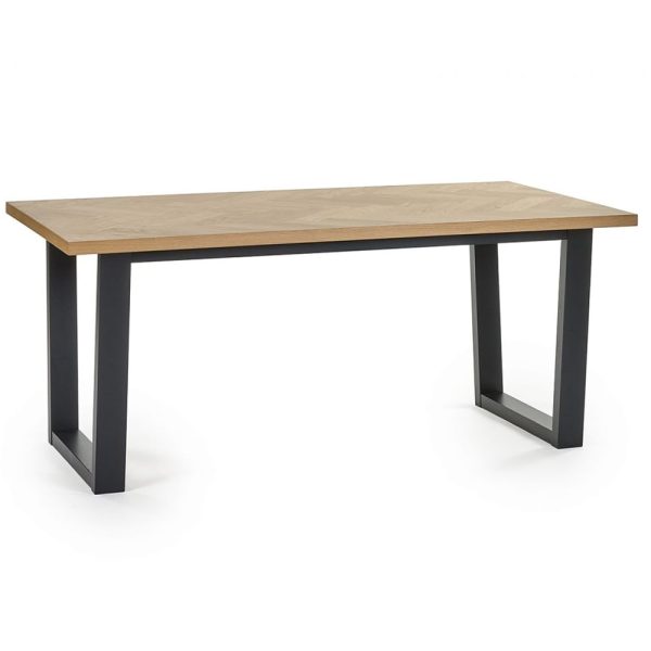 Hull Wooden Dining Table With Black Legs In Oak | Bed Sava