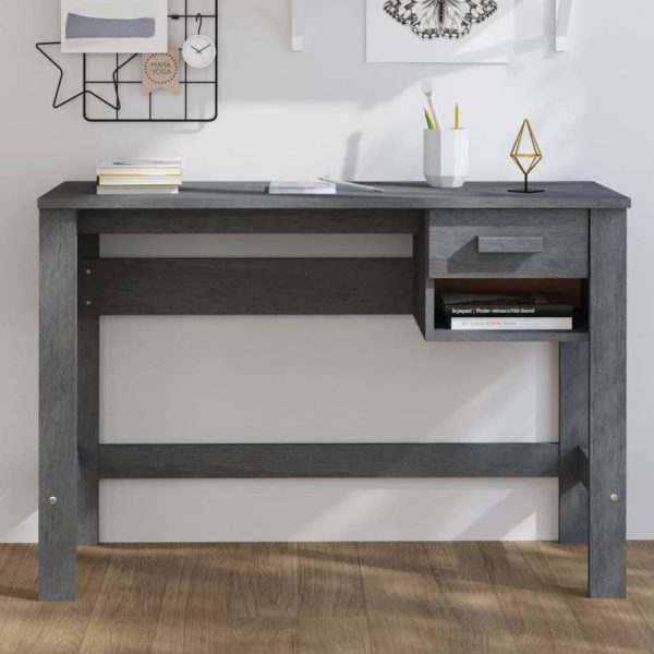 Hull Wooden Laptop Desk With 1 Drawer In Dark Grey | Bed Sava