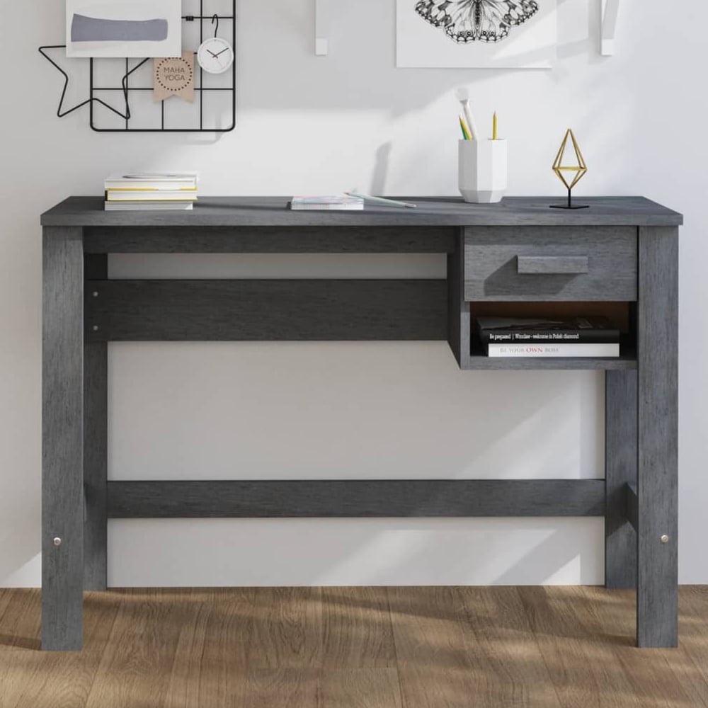 Hull Wooden Laptop Desk With 1 Drawer In Dark Grey