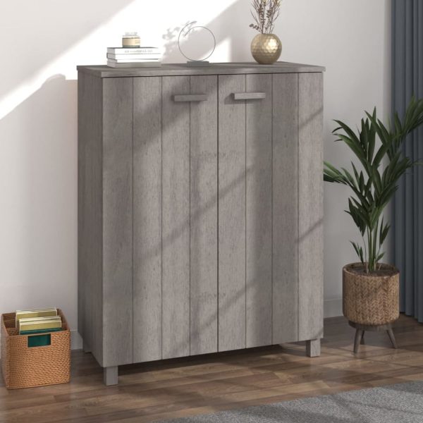 Hull Wooden Shoe Storage Cabinet 2 Doors In Light Grey | Bed Sava