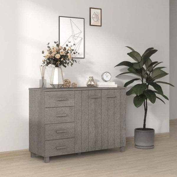 Hull Wooden Sideboard With 2 Doors 4 Drawers In Light Grey | Bed Sava