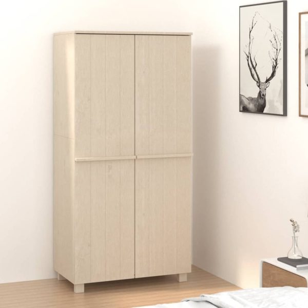 Hull Wooden Wardrobe With 2 Doors In Brown | Bed Sava