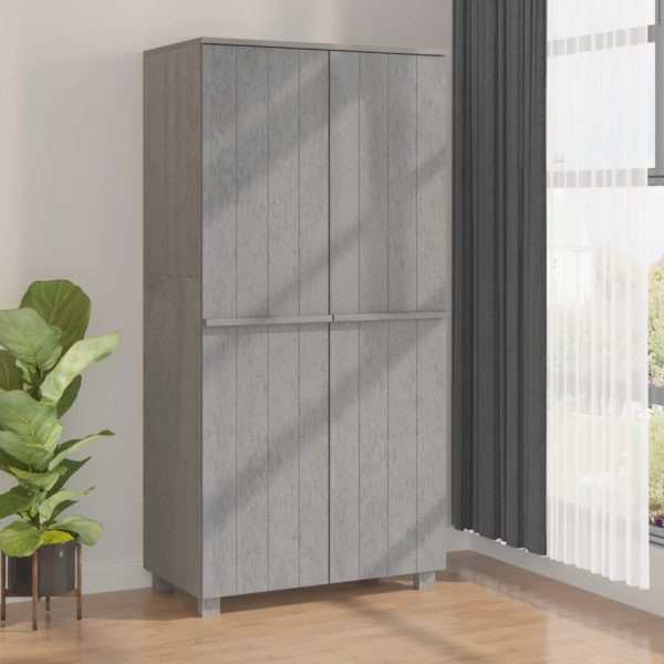 Hull Wooden Wardrobe With 2 Doors In Light Grey | Bed Sava