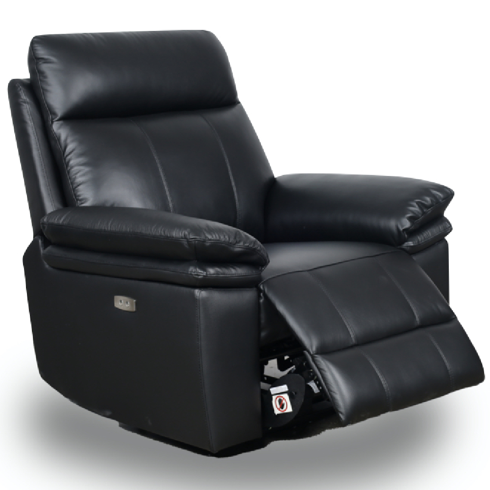 Humble Leather Electric Recliner 1 Seater Sofa In Black