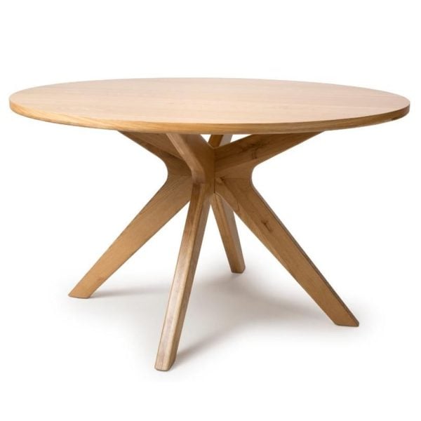 Hvar Wooden Round Dining Table In Oak | Bed Sava