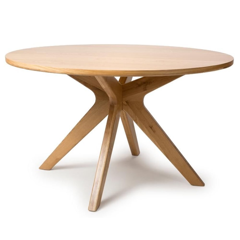 Hvar Wooden Round Dining Table In Oak