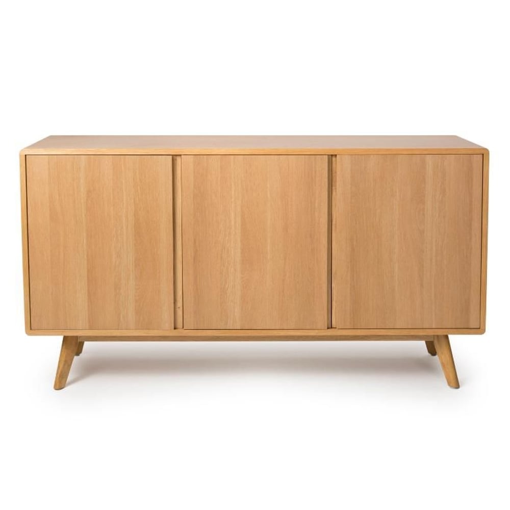 Hvar Wooden Storage Cabinet With 3 Doors In Oak