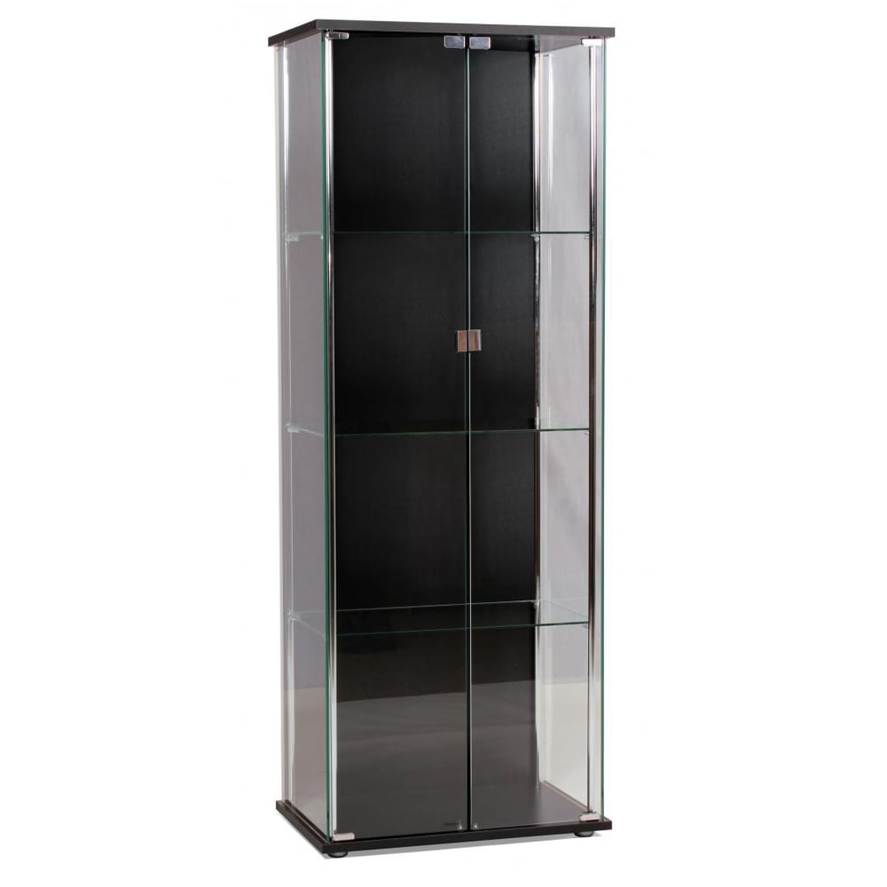 Hyannis Wooden Display Cabinet With 2 Glass Doors In Black
