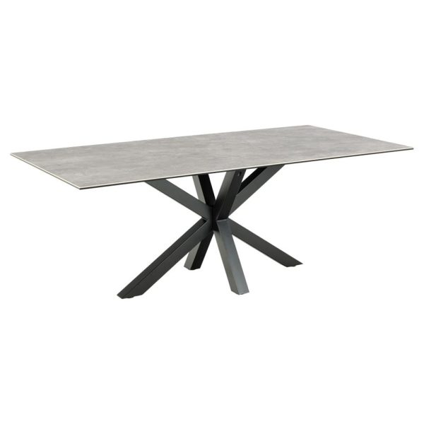 Hyeres Ceramic Rectangular Dining Table In Grey Anista | Bed Sava