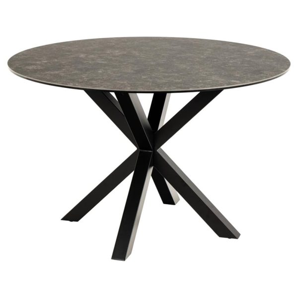 Hyeres Ceramic Round Dining Table In Black Fairbanks | Bed Sava