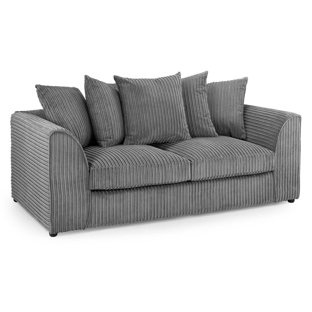 Hyeres Fabric 3 Seater Sofa In Grey