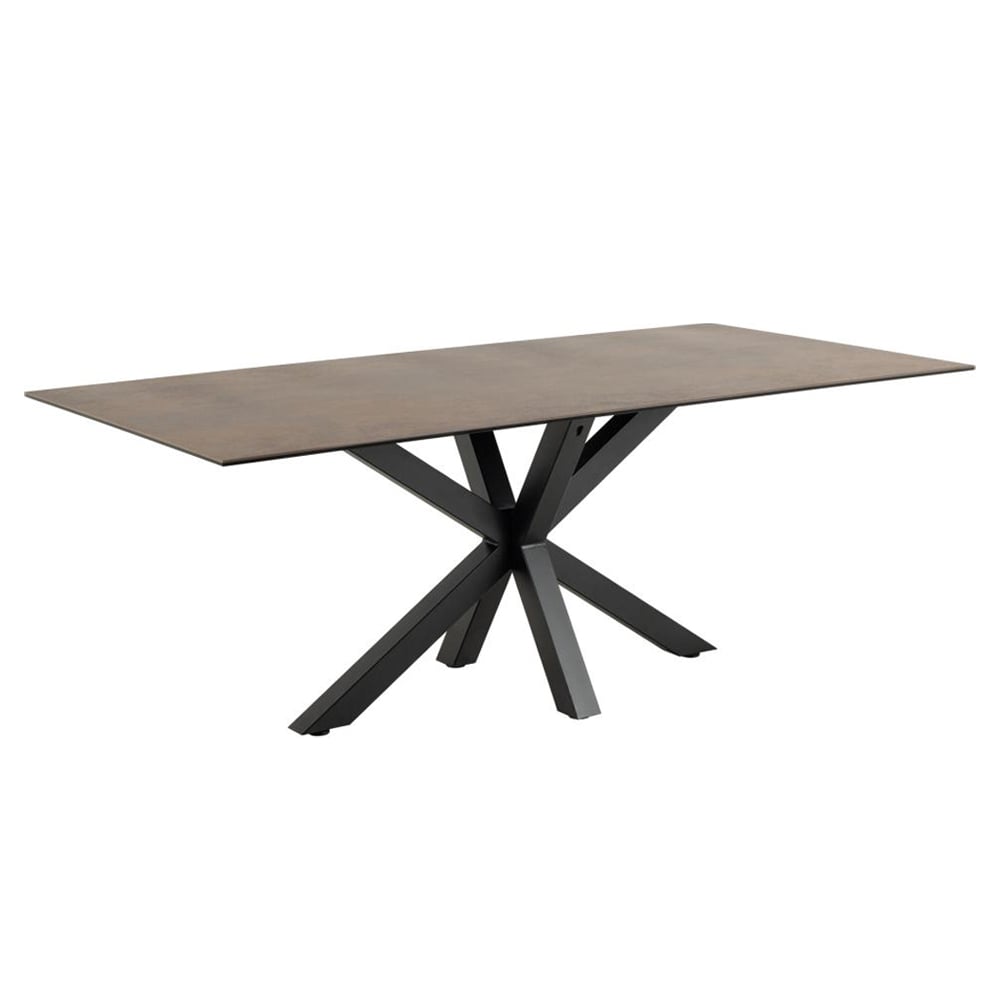Hyeres Large Ceramic Dining Table In Rusty Brown Lemco