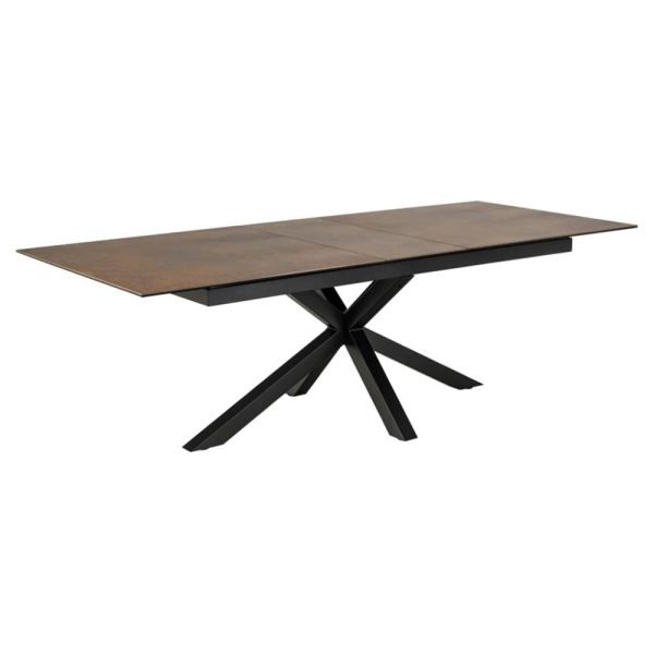 Hyeres Large Ceramic Extending Dining Table In Rusty Brown Lemco | Bed Sava