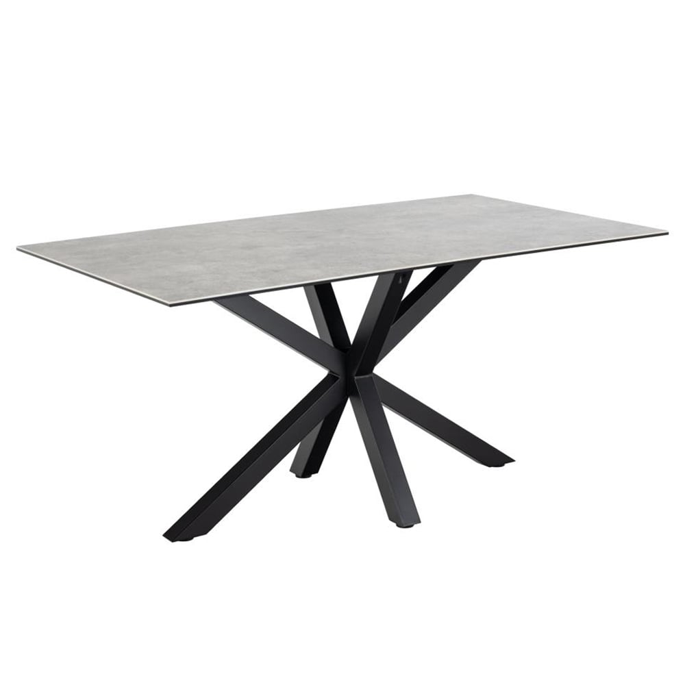 Hyeres Medium Ceramic Dining Table In Grey Anista