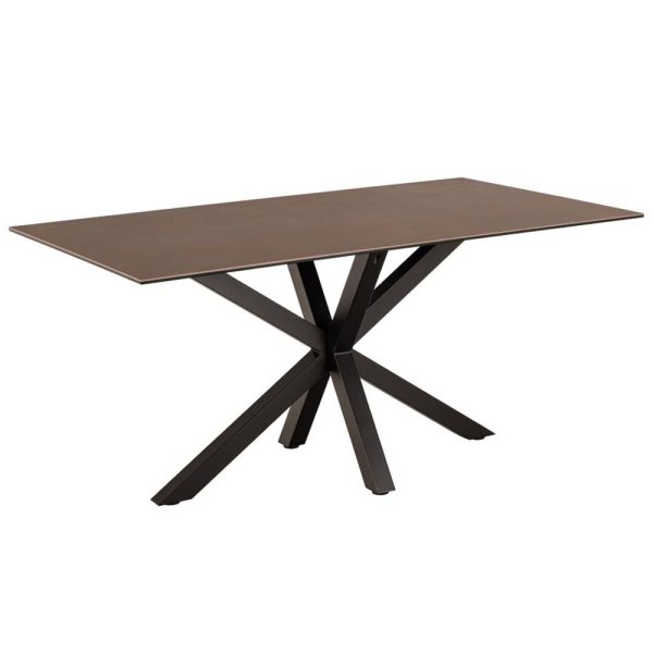 Hyeres Medium Ceramic Dining Table In Rusty Brown Lemco | Bed Sava