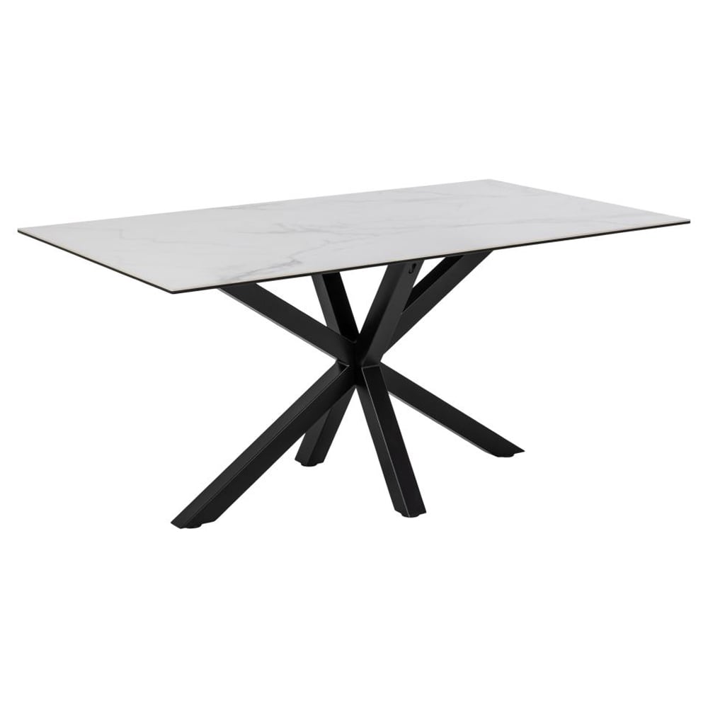 Hyeres Medium Ceramic Dining Table In White Akranes