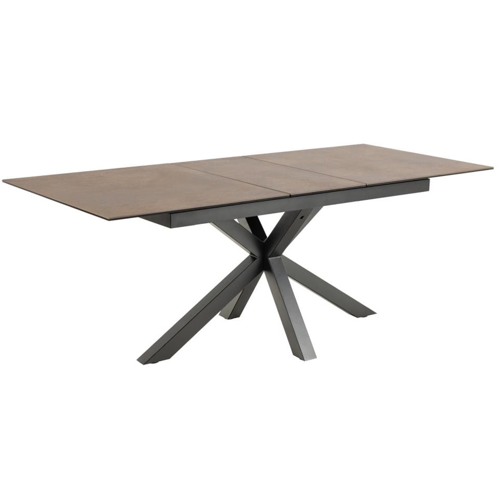 Hyeres Small Ceramic Extending Dining Table In Rusty Brown Lemco