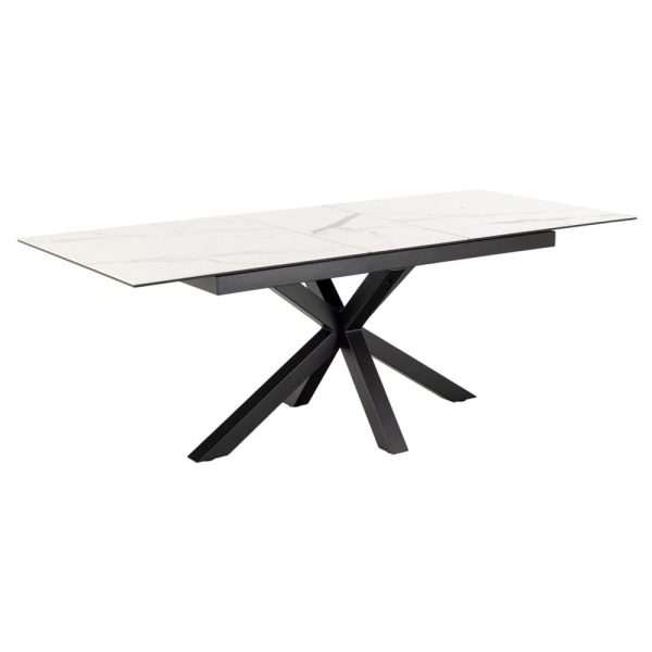 Hyeres Small Ceramic Extending Dining Table In White Akranes | Bed Sava